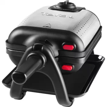 Tefal WM756D vafeļu dzelzs 2 vafelēm 1200 W Melns, Nerūsējošais tērauds