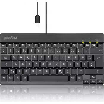 Perixx PERIBOARD-426C DE Melna kompaktā tastatūra