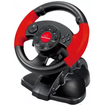 Stūre ESPERANZA EG103 spēļu kontrolieris — PC/PS2/PS3, 13 pogas, vibrācija, akselerometrs, melns/sarkans