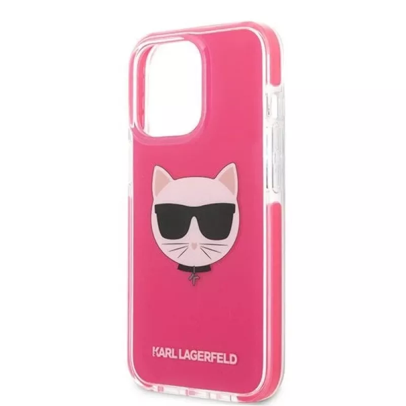 Karl Lagerfeld KLHCP13XTPECPI Cietais maciņš iPhone 13 Pro Max 6.7 Fuksija/FUSCHIA Choupette Head