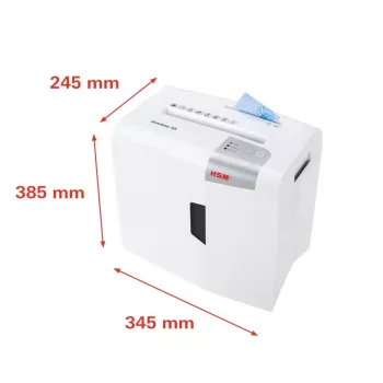 Papīra smalcinātājs HSM X5 daļiņu griezums P-4, darba platums 22 cm, daļiņas 4.5 mm, ietilpība 5 lapas, grozs 18 L