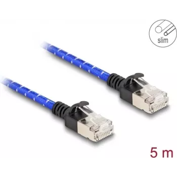 DeLOCK RJ45 tīkla kabelis Slim Cat6A 5m U/FTP Zils