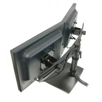 Ergotron DS100 – statīvs – horizontāls – 2 LCD ekrāniem – alumīnijs/tērauds – melns – līdz 61 cm (24 inch)