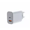 Universāls lādētājs 2x3A USB-C + USB-A Power Delivery balts