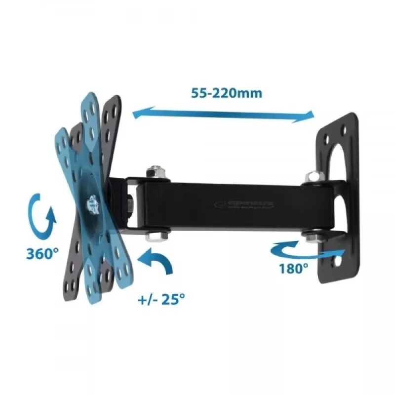 Esperanza HORUS 127 cm (50 inch) Melns sienas stiprinājums