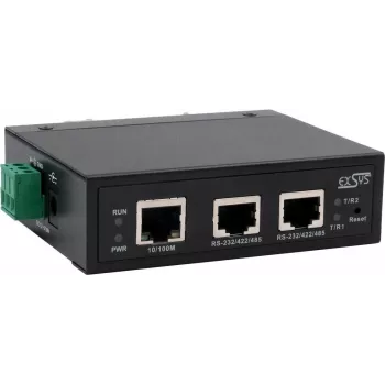 Exsys EX-61002 Seriālo ierīču serveris — 2x RS232/422/485, ieskaitot barošanas adapteri