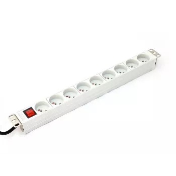 Strāvas sadales bloks PDU Digitus A-19-STRIP-4-IMP, 1U, 9 kontaktligzdas, 10A, 250V, balts