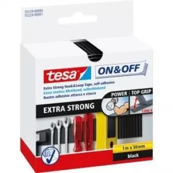 Tesa Hook&Loop Lente 1m x 50mm on&off īpaši stipra melna 55229