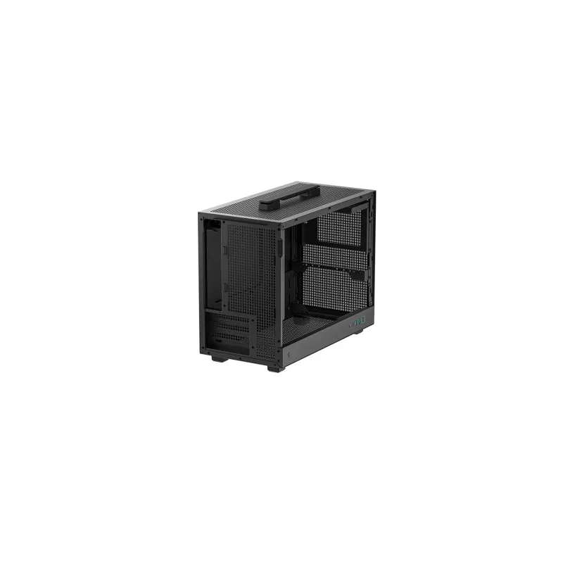 DeepCool CH160 PLUS R-CH160-BKNGM0-G kompakts (SFF) datora korpuss, Mini-ITX/Micro-ATX, rūdīts stikls, melns