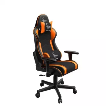 Spēļu krēsls GEMBIRD GC-SCORPION-04X melns-oranžs ergonomisks, regulējams, ar augstu atzveltni