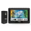Hidrometra termometrs GreenBlue GB540 — iekštelpu 0–50°C / āra -20–65°C, DCF pulkstenis, āra sensors 60 m, melns