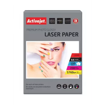 Activejet AP4-200G100L fotopapīrs lāzerprinteriem; A4; 100 loksnes