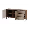 Kumode ALMERA 156×42×75 cm, valrieksts/krems, 3 atvilktnes, skaidu plātne