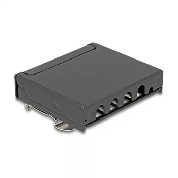 DELOCK Mini Desktop RJ45 4-port Cat.6A ekranēts sadalītājpaneļa metāla korpuss melns, 90×22×93 mm