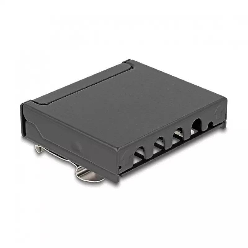 DELOCK Mini Desktop RJ45 4-port Cat.6A ekranēts sadalītājpaneļa metāla korpuss melns, 90×22×93 mm