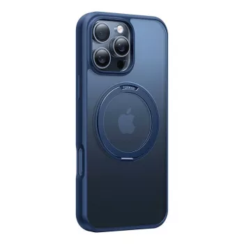 Aizsargmaciņš Torras Ostand Pro iPhone 16 Pro, zils, plāns dizains