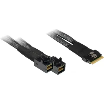 Inter-Tech SFF-8654 8i uz 2x SFF-8643 datu kabelis, melns