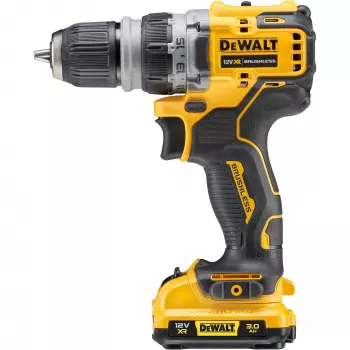 Pistoles rokturis urbis DeWalt DCD703L2T-QW — 12V, 3.0Ah x2, 1500 RPM, 10 mm bezatslēgas patrona, 25.5 N·m, 0.9 kg