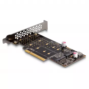Delock PCI Express x8 karte ar 2 x iekšējo NVMe M.2 Key M (Bifurcation) Low Profile