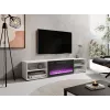 TV skapis cama meble POLO 180x33x39 cm ar elektrisko kamīnu 1400–1600 W, laminēts, balts/melns