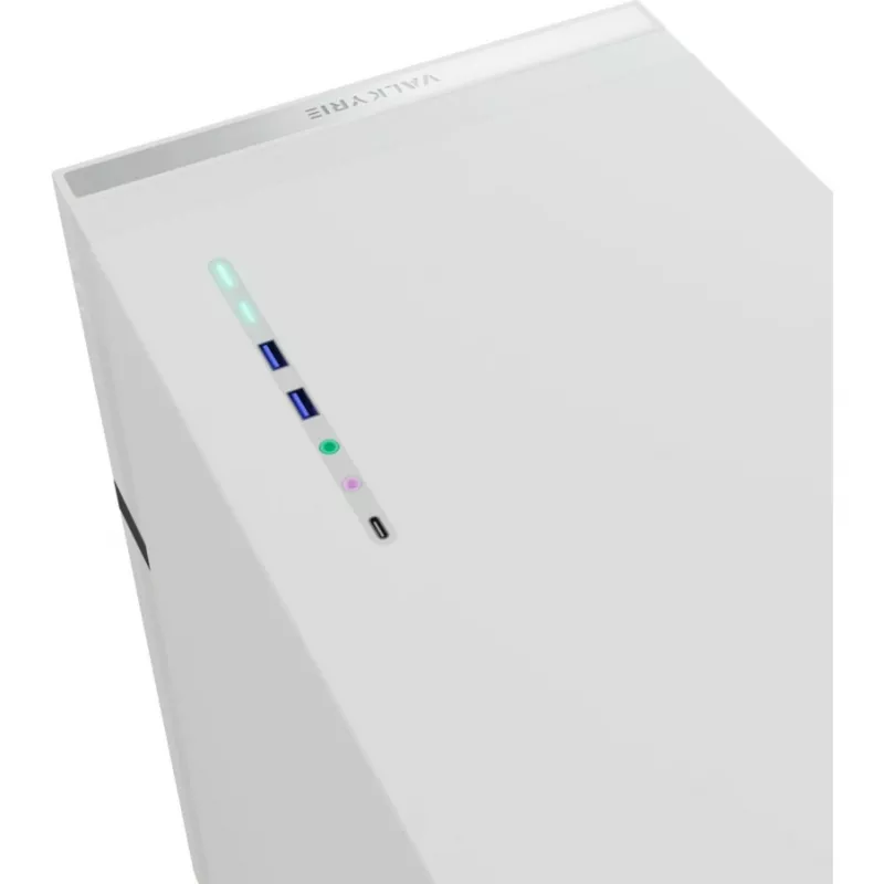 VK02 Lite, balts torņa korpuss, rūdīts stikls