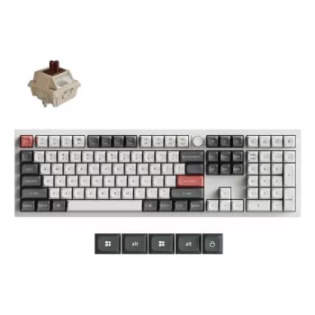 Mehāniskā tastatūra Keychron Q6 Ultra 8K — USB, RF Bezvadu, Bluetooth, RGB, Balta