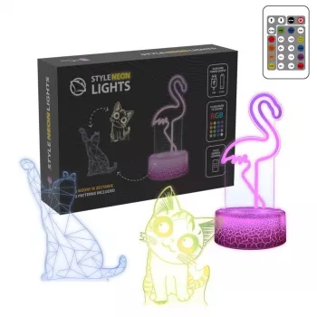 Dekoratīvā LED lampa MANTA SNL119RGB RGB 3D dzīvnieka formas gaisma interjeram