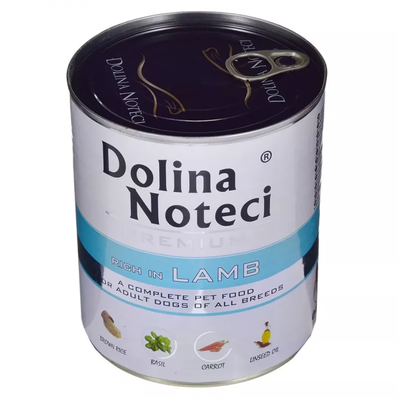 Dolina Noteci Premium mitrā suņu barība ar jēru 800 g