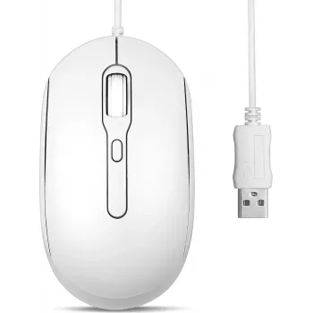 Perixx PERIMICE-222UW optiskā pele klusa USB-A balta - Pele - optiskā (PERIMICE-222UW)