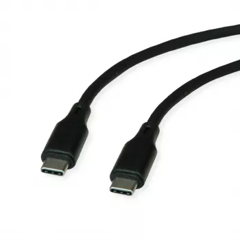 ROLINE USB 2.0 kabelis C-C ST/ST Silikons 60W 1m Melns - Kabelis - Digitāls/Dati (11.02.9120)