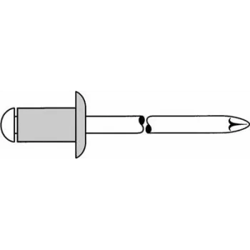 Aklā kniede GESIPA 1433592 Al/A2 4x12 mm standarta, satvēriens 6.5–8.5 mm, iepakojums 500 gab.