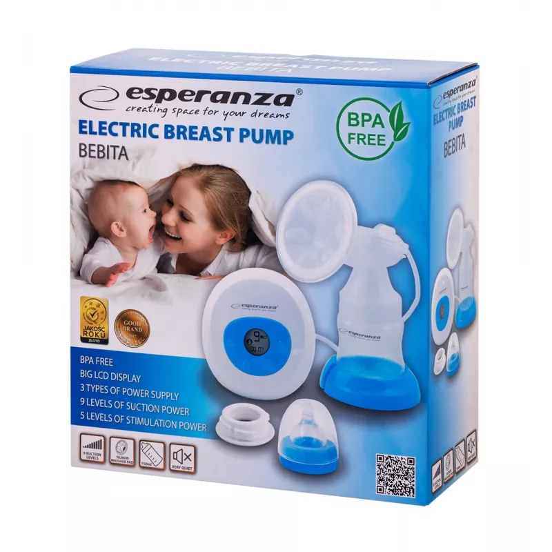 Elektriskais krūts sūknis ESPERANZA ECM001B, 1550 ml, AC/baterija