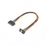 Renkforce SATA 15-pin vīrišķais uz sievišķo pagarinātājkabelis, 0,30 m, melns/sarkans/dzeltens