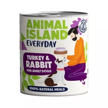 ANIMAL ISLAND Everyday Tītars un trusis - mitrā suņu barība - 800g