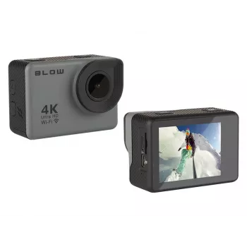 BLOW 78-538 Action kamera — 4K Ultra HD, 2 collu displejs, 170° skata leņķis, Wi‑Fi, attēla stabilizators, microSD līdz 64 GB