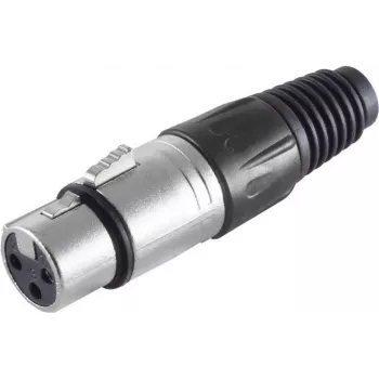 XLR savienotājs ShiverPeaks BS55022-S — 3-pin vīriešu paneļa montāža, melns