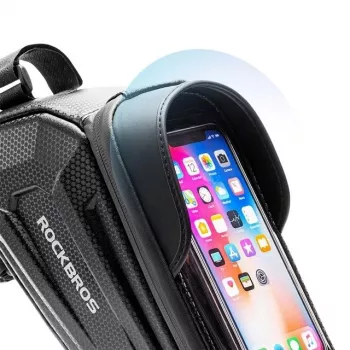 Rockbros B68 Velosipēda rāmja soma ar telefona kabatu 1.7l Melna