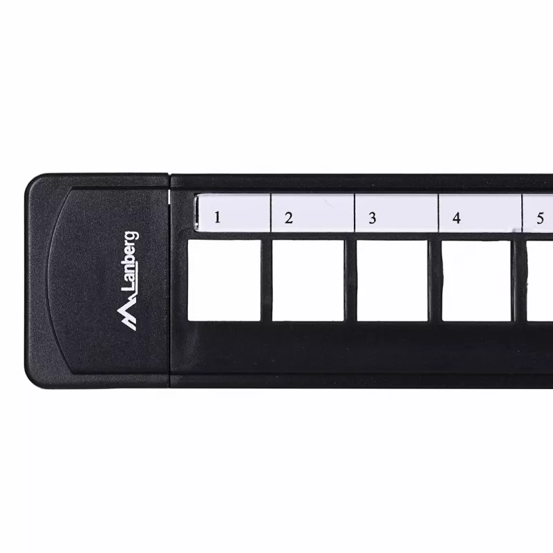 Patch panel 1U LANBERG PPKS-1124-B, 24 porti, 1U, ABS, melns, 482.6×44.5×154 mm