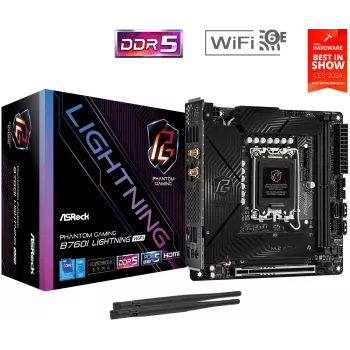 ASRock B760I Lightning WiFi DDR5 Mini-ITX mātesplate LGA1700