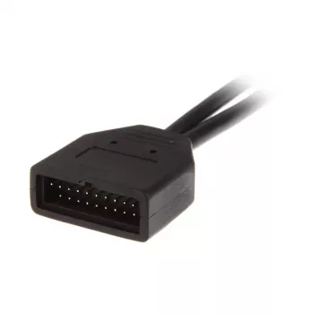 USB 19-pin uz USB 9-pin adaptera kabelis 0,15 m, melns, No name ZUUS-173