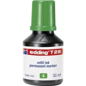 Pildīšanas tintes kārtridžs Edding T 25 zaļa 30 ml saderīgiem Edding marķieriem