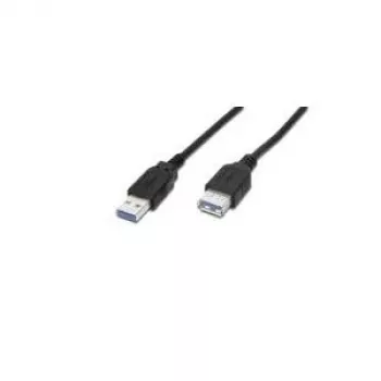 USB pagarinātāja kabelis DIGITUS AK-112331, 3 m, USB A vīrišķais uz USB A sievišķais, USB 3.2 Gen 1, melns