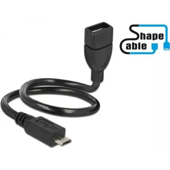 USB kabelis DeLOCK 83927 USB 2.0 0.35 m Micro-USB B USB A Melns