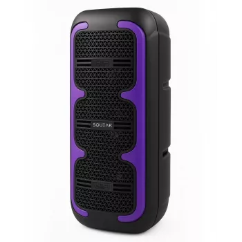 Pārnēsājams stereo skaļrunis SQUEAK SQ1009 — Bluetooth 5.3, 45W RMS, 10h akumulators, FM, USB, AUX, LED, 1800 mAh, Melns