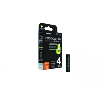 Panasonic Eneloop Pro AAA 930 mAh uzlādējamās baterijas 4 gab. (BK-4HCDE/4CP)