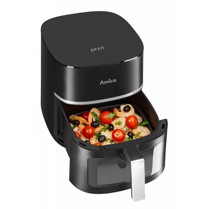 Amica AFM 6020 karstā gaisa frītes katls, 7,2 l, 1700 W, 10 programmas, LCD displejs, melnā krāsā