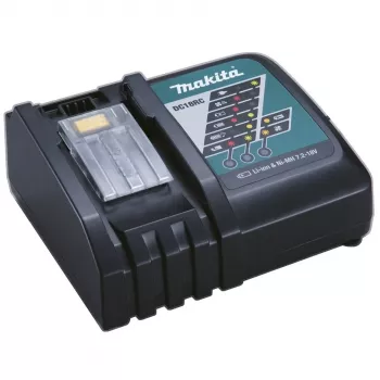 Makita DC18RC - Akumulatoru lādētājs - 1 akumulatora lādēšanai - saderīgs ar Makita DCS553, DGA514, DGA901, DHP453, DHP482, DHS630, DLW140, DLX3179, DML815, LXT DBN500