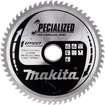 Makita Efficut ripzāģa asmens – kokam, metālam, WPC (koksnes-plastmasas kompozītmateriāliem)