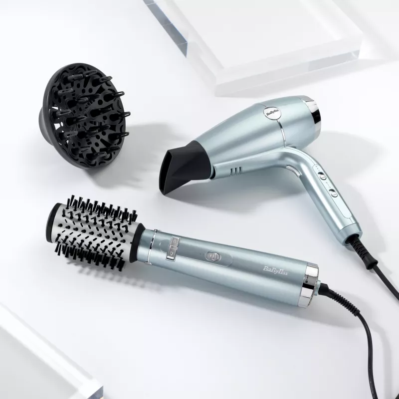 BaByliss AS773E Hydro Fusion Air Styler Hot air brush , Black, Metallic 700 W 98.4 (2.5 m)