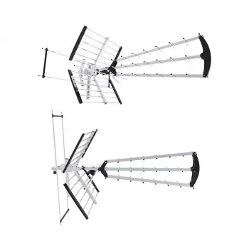 Āra/iekštelpu DVB-T antenna LIBOX LB2000 ar 69 dB pastiprinātāju, 174–790 MHz, alumīnijs/melns